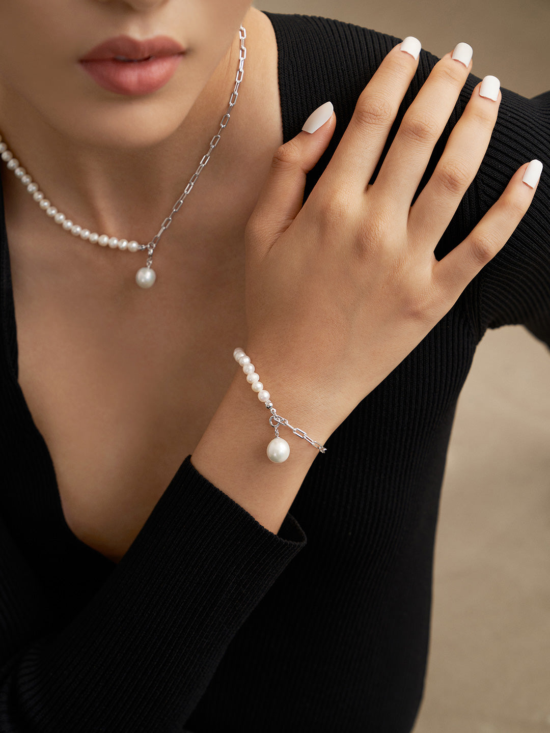 925 Sterling Silver Baroque Pearl Bracelet Adjustable
