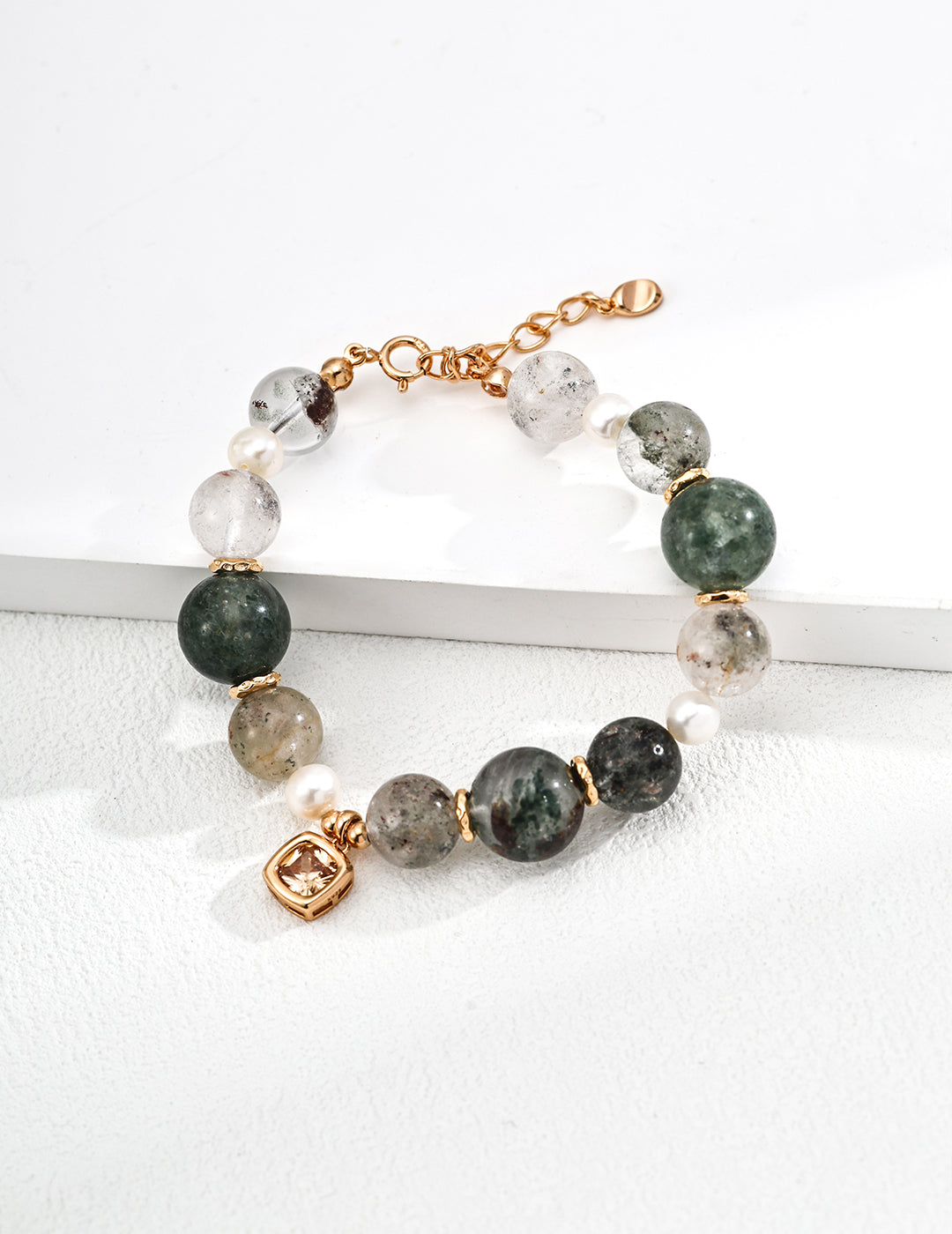 S925 Silver Natural Ghost Crystal Pearl Bracelet
