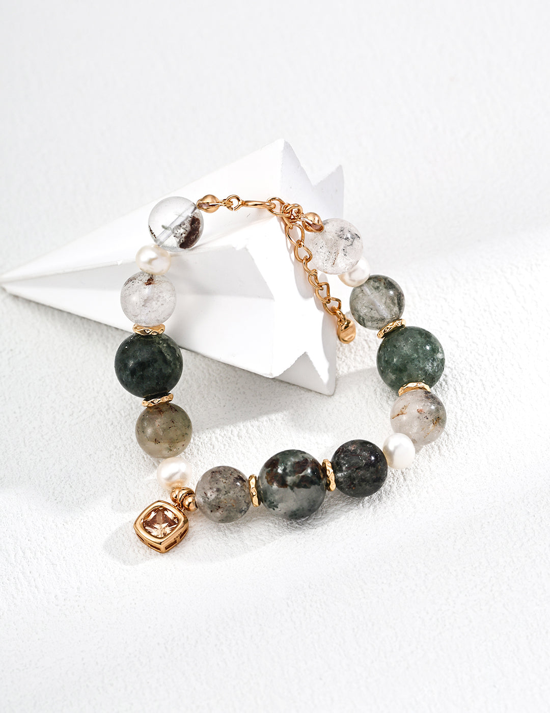 S925 Silver Natural Ghost Crystal Pearl Bracelet