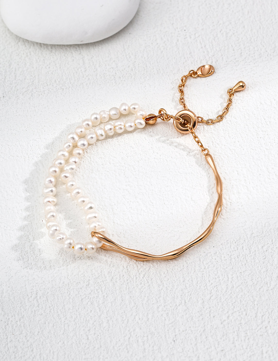 Elegant S925 Sterling Silver Natural Pearl Bracelet Adjustable