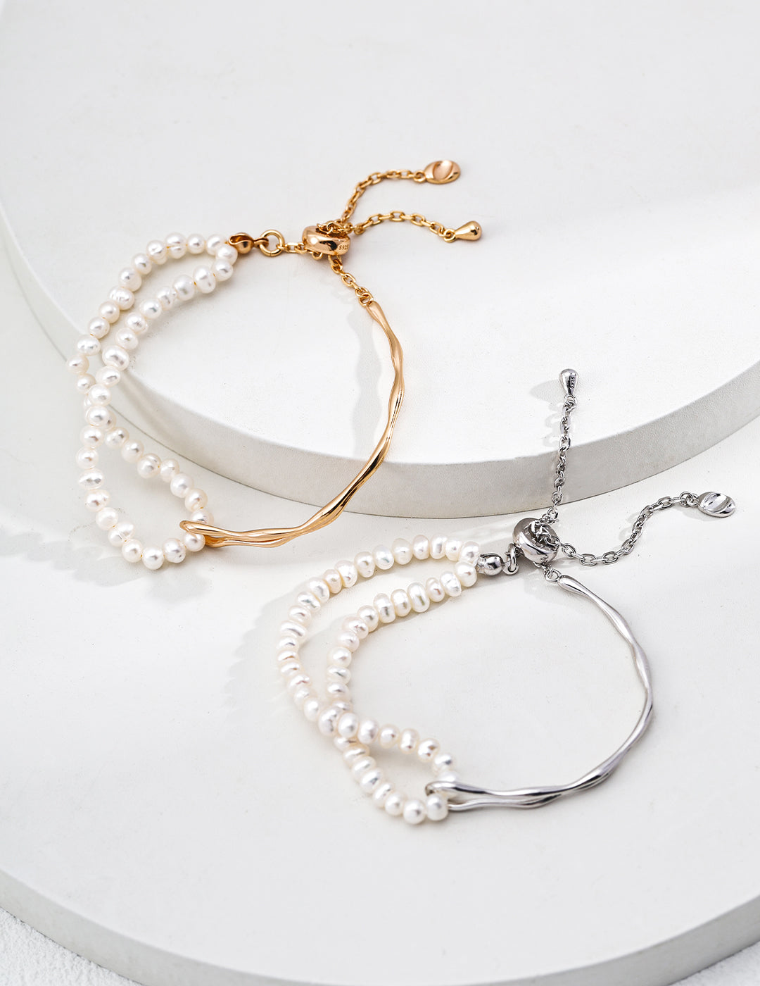 Elegant S925 Sterling Silver Natural Pearl Bracelet Adjustable