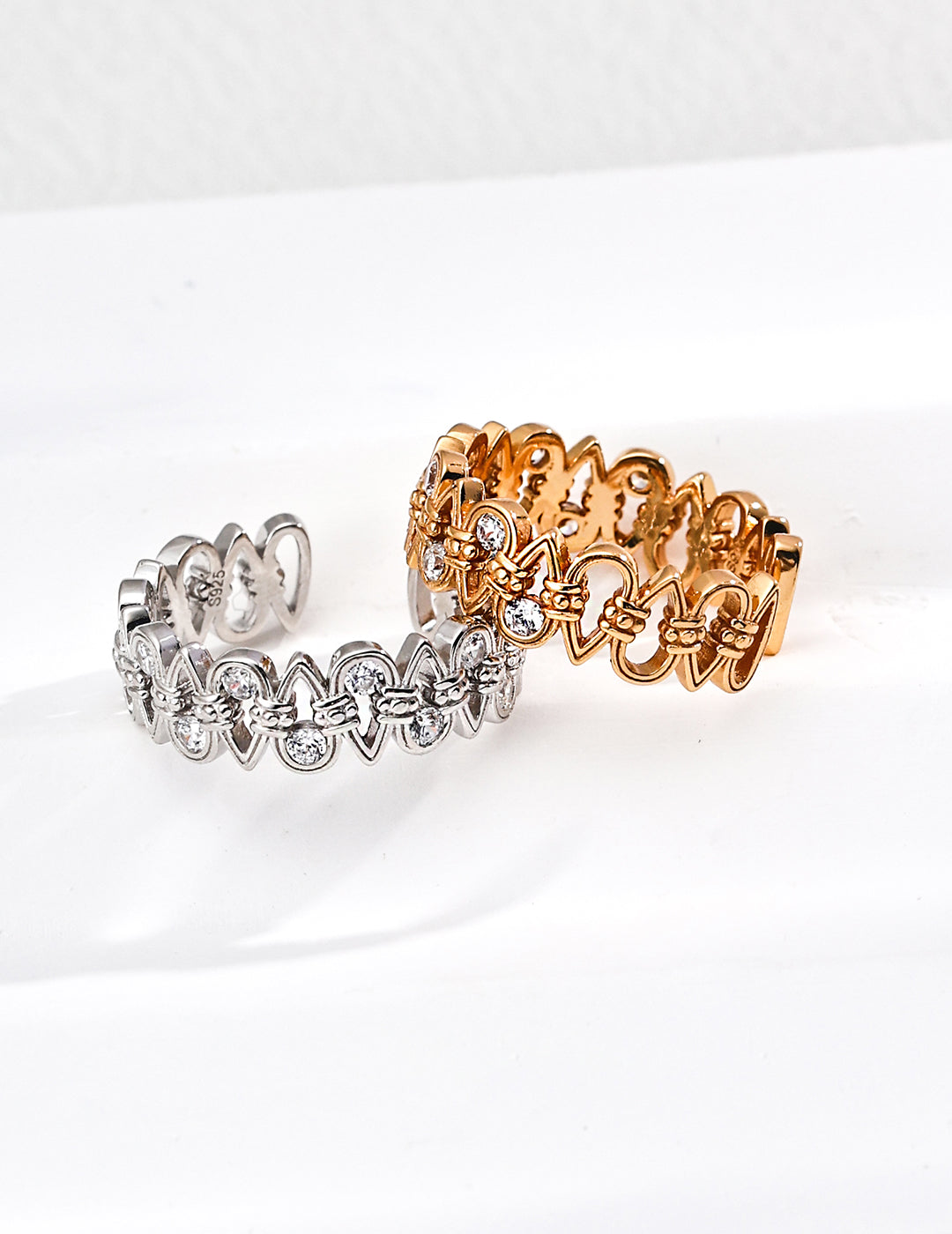 Luxury S925 Silver Vintage Zircon Interlaced Ring
