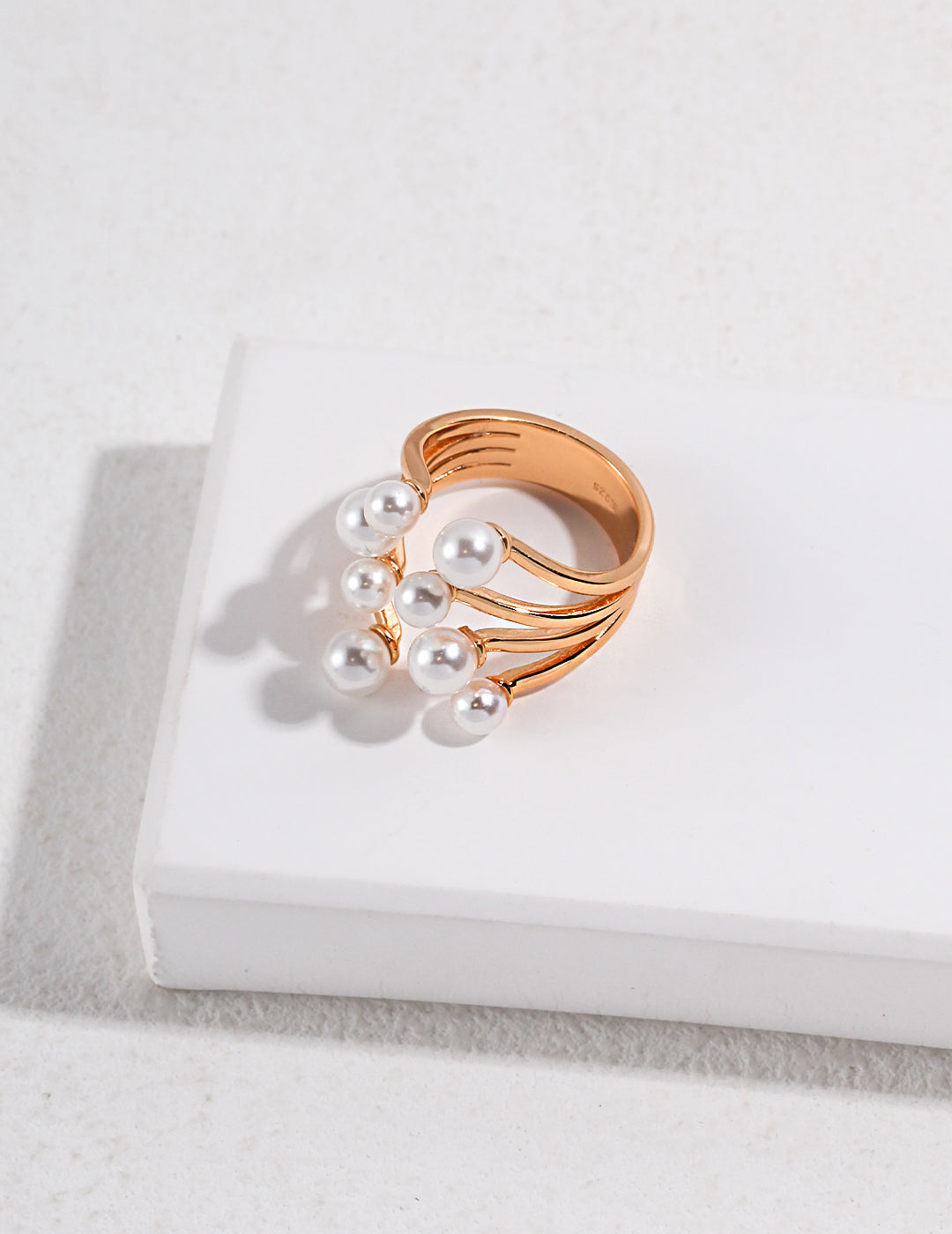 Luxury S925 Silver Pearl Ring with Open Design