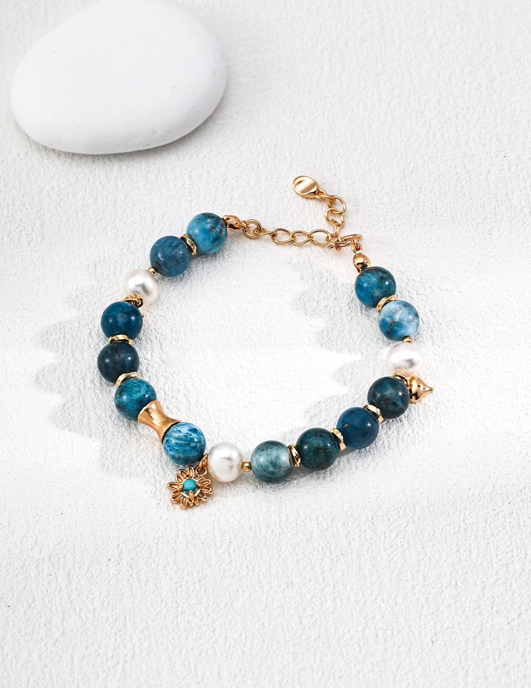 Natural Pearl Azurite Turquoise Bracelet