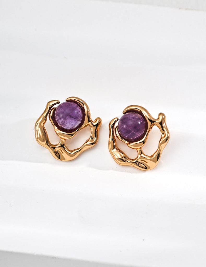 Amethyst Bracelet & Earrings Set 925 Sterling Silver