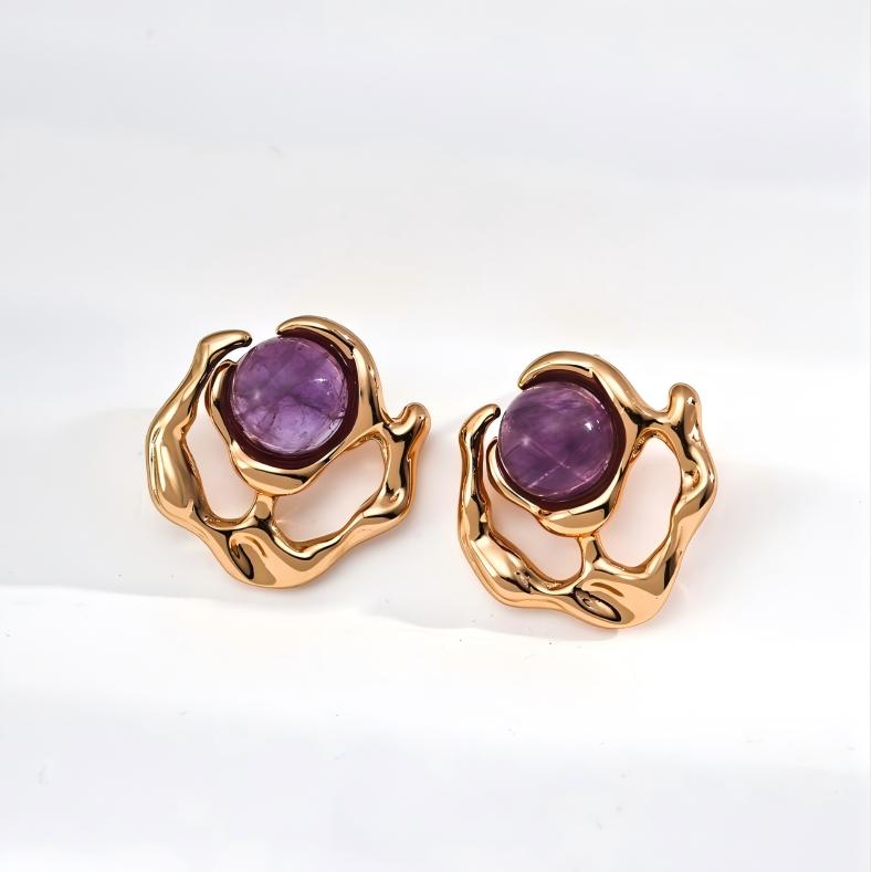 Amethyst Bracelet & Earrings Set 925 Sterling Silver