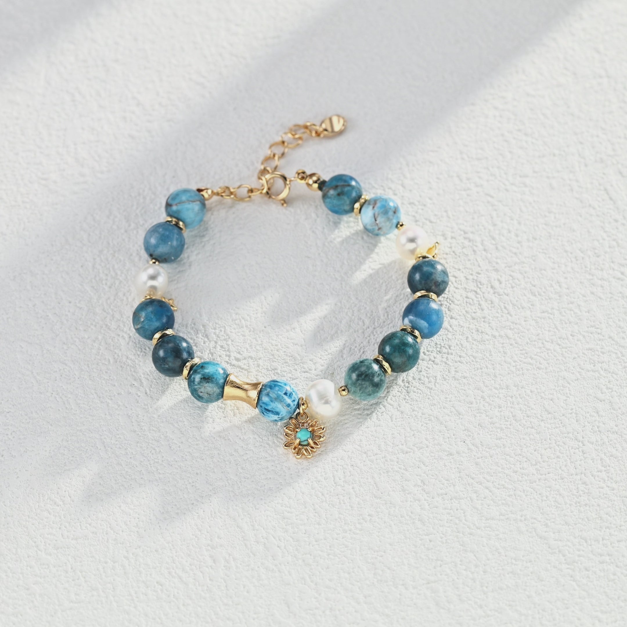 Natural Pearl Azurite Turquoise Bracelet